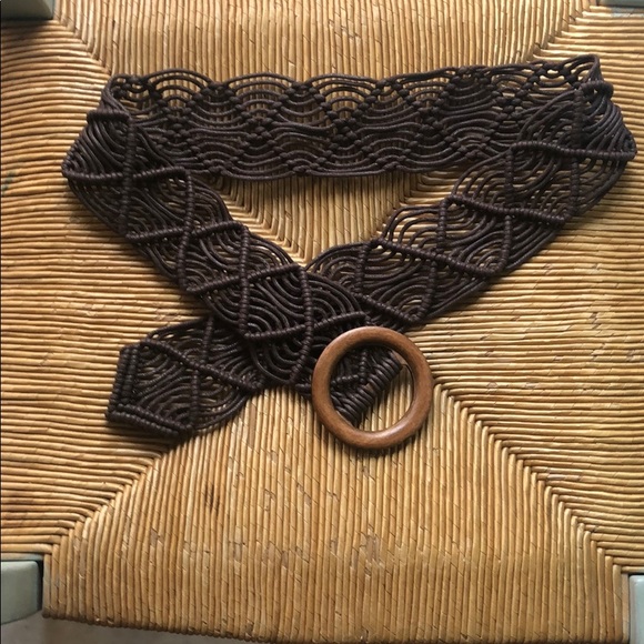 🆕Boho Macrame & Wood Adjustable Length Woven Belt - Picture 3 of 3